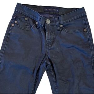 Rock & Republic Black sheen Denim Pants with stretch